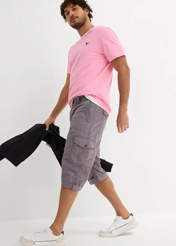 Bermuda cargo lunghi in fresco misto lino, regular fit, bonprix