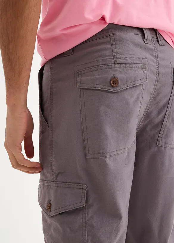 Bermuda cargo lunghi in fresco misto lino, regular fit, bonprix
