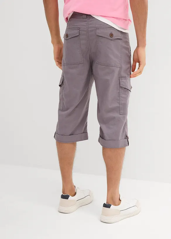 Bermuda cargo lunghi in fresco misto lino, regular fit, bonprix