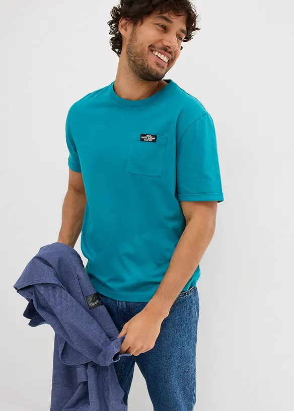 T-shirt con tasca in puro cotone biologico (pacco da 2), bonprix