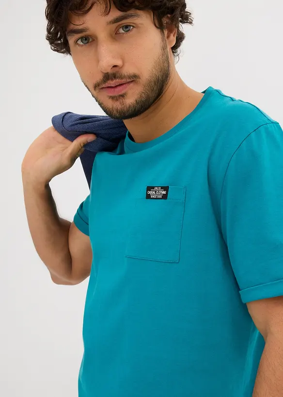 T-shirt con tasca in puro cotone biologico (pacco da 2), bonprix