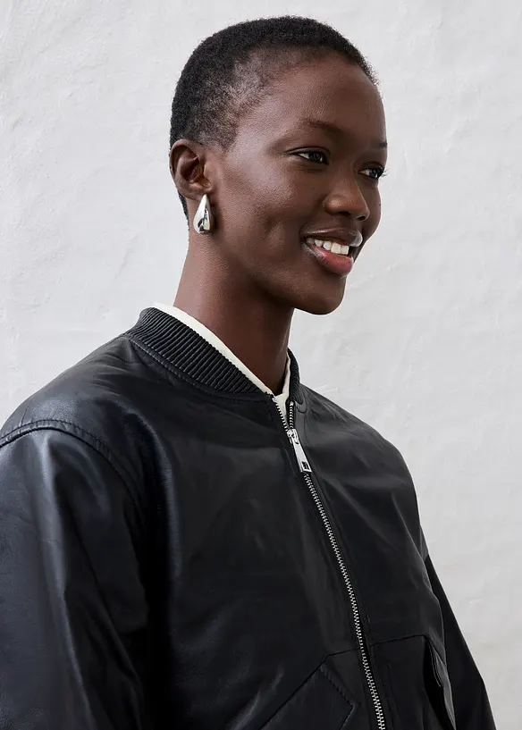 Bomber in nappa di agnello, bonprix