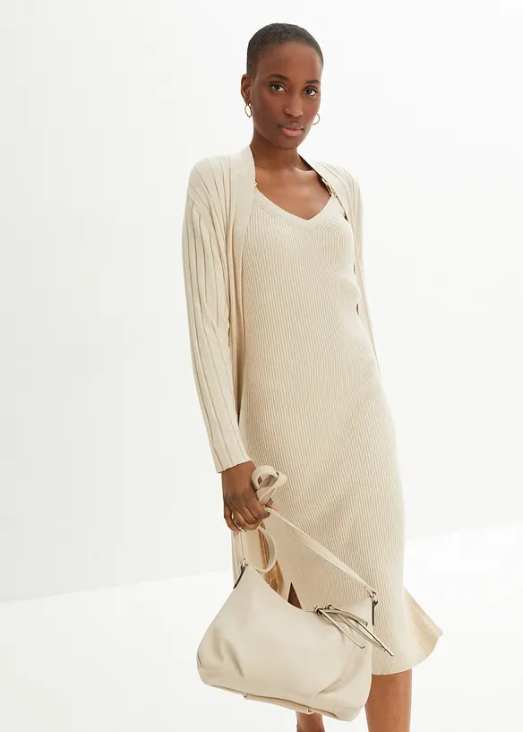 Maxi cardigan in misto seta, bonprix