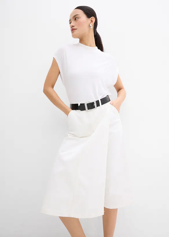 Gonna pantalone in misto cotone elasticizzato, bonprix