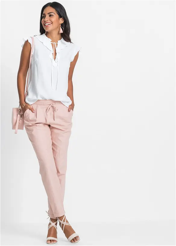 Pantaloni in misto lino, bonprix