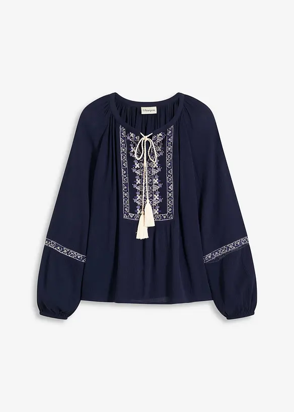Blusa oversize con ricamo, bonprix
