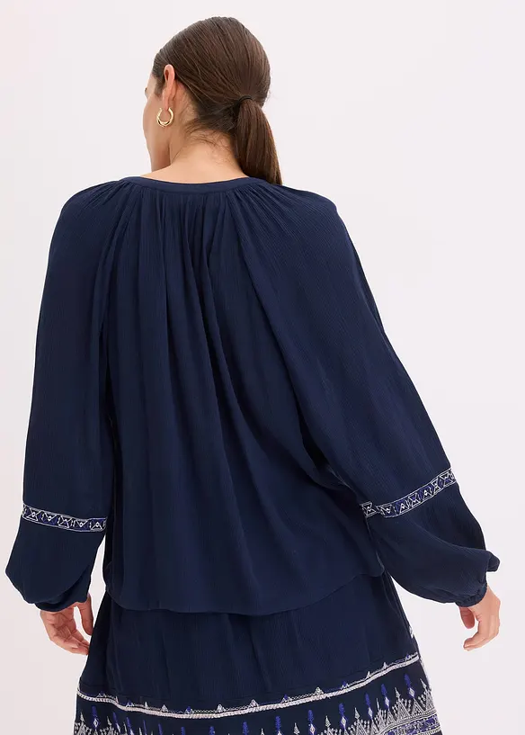 Blusa oversize con ricamo, bonprix