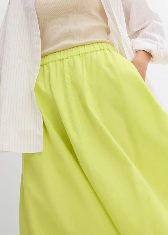 Gonna midi in misto lino, bonprix
