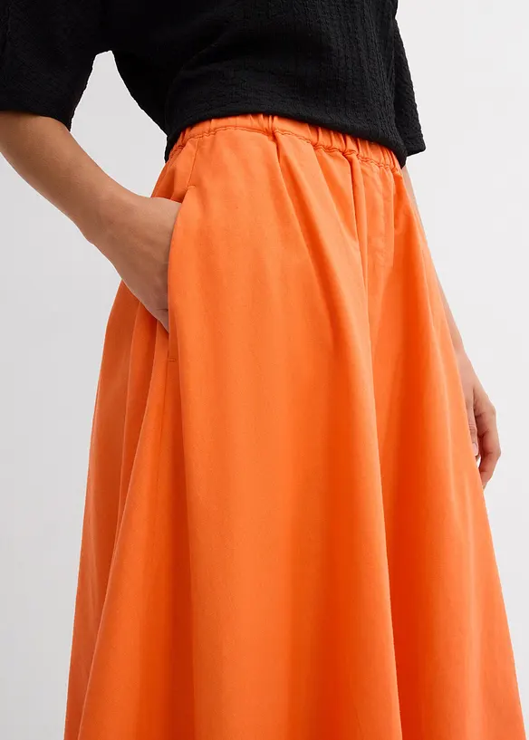 Gonna midi in misto lino, bonprix
