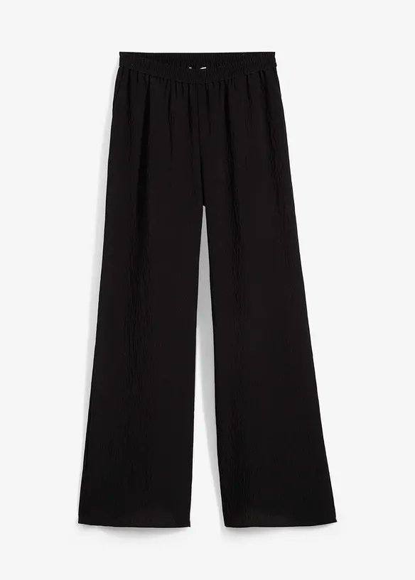 Pantaloni in misto viscosa crinkle strutturato, bonprix
