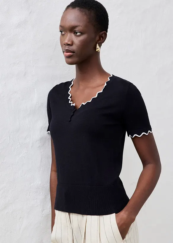 Maglione in misto seta a mezze maniche, bonprix