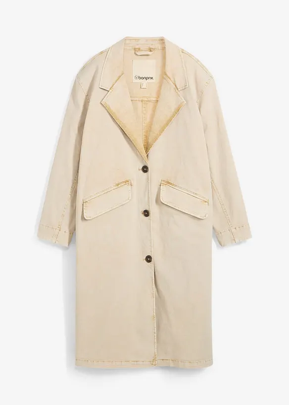 Trench lungo in twill, bonprix