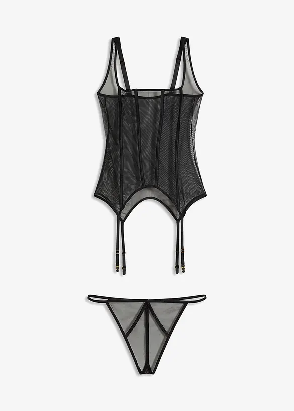 Corsetto con reggicalze e perizoma (set 2 pezzi), bonprix