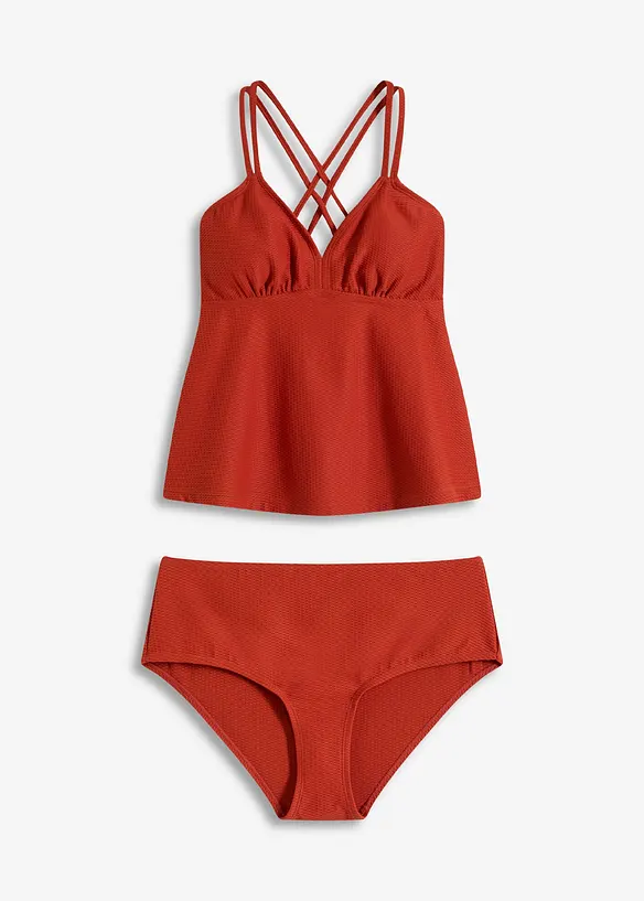 Tankini in tessuto a trama operata (set 2 pezzi), bonprix