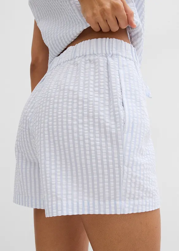 Shorts con elastico in vita in puro cotone a righe, bonprix