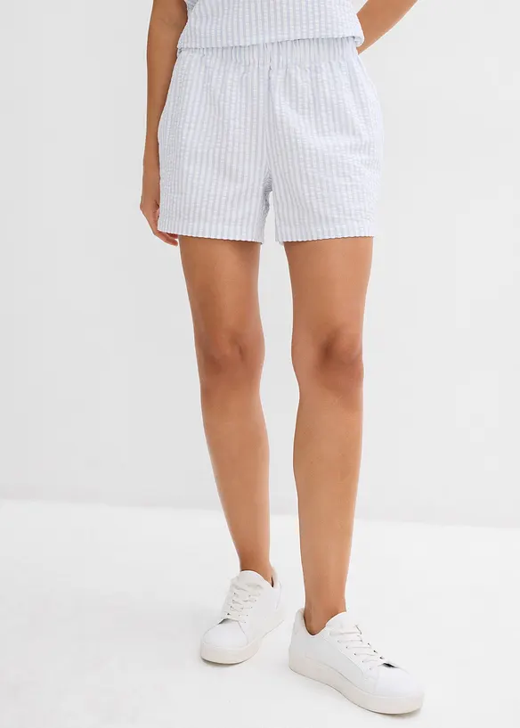 Shorts con elastico in vita in puro cotone a righe, bonprix