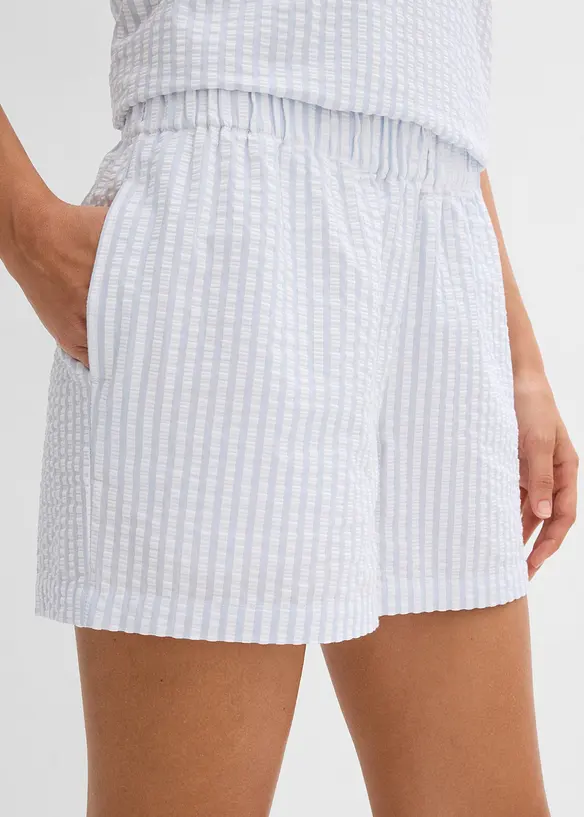 Shorts con elastico in vita in puro cotone a righe, bonprix