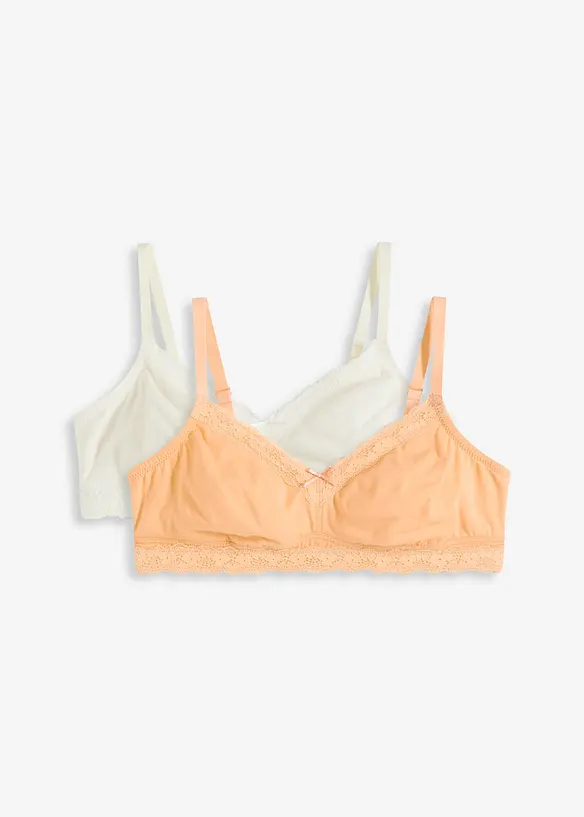 Reggiseno senza ferretto con cotone (pacco da 2), bonprix