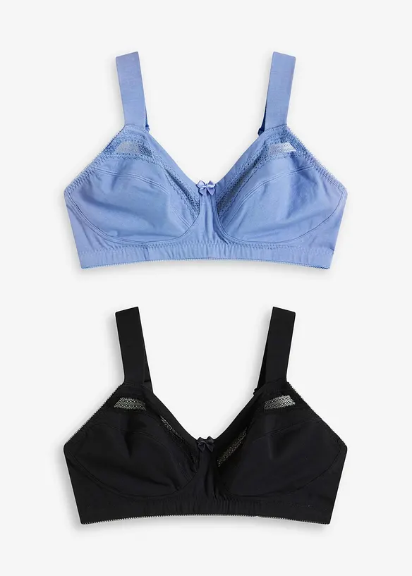 Reggiseno senza ferretto con cotone biologico (pacco da 2), bonprix