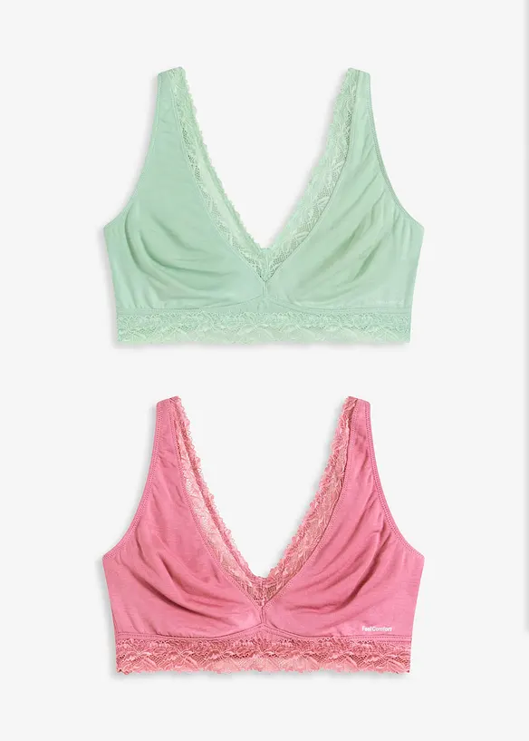 Bralette in materiale morbido Feel Comfort (pacco da 2), bonprix