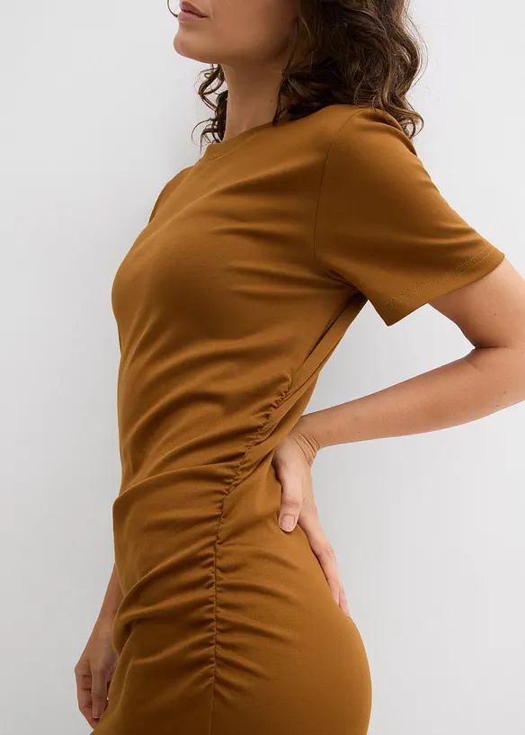 Abito in maglina con arricciatura, bonprix