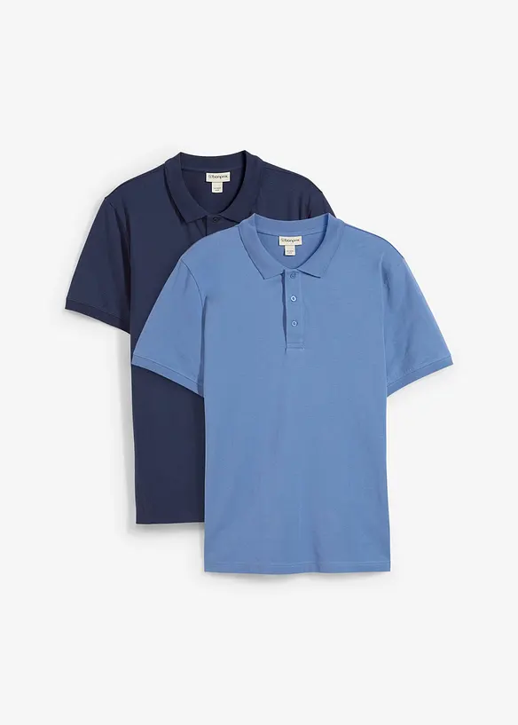 Polo in jersey di puro cotone biologico (pacco da 2), bonprix