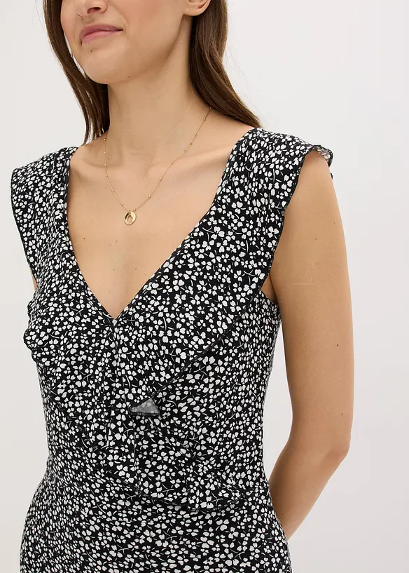 Abito di jersey con volant, bonprix