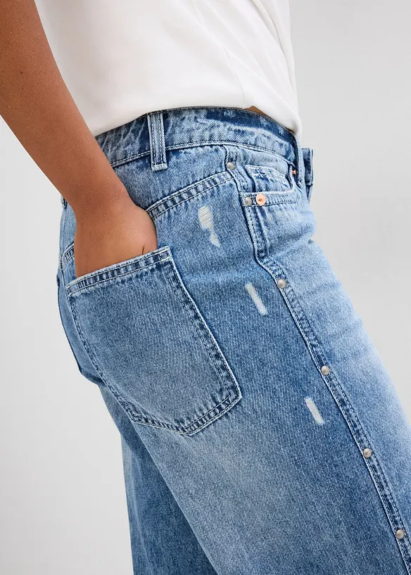 Jeans straight, vita media, bonprix