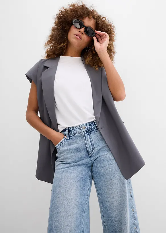 Jeans straight, vita media, bonprix