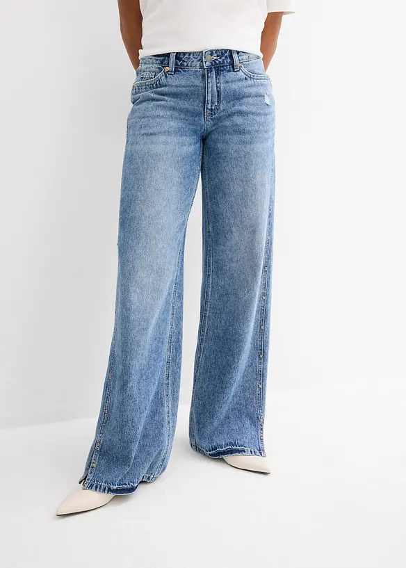 Jeans straight, vita media, bonprix