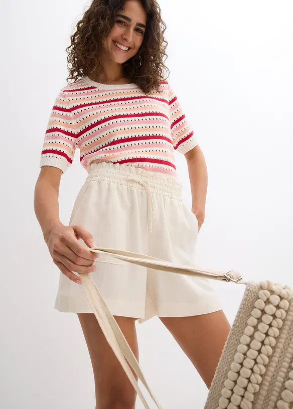 Shorts paper bag in misto lyocell fluente, bonprix