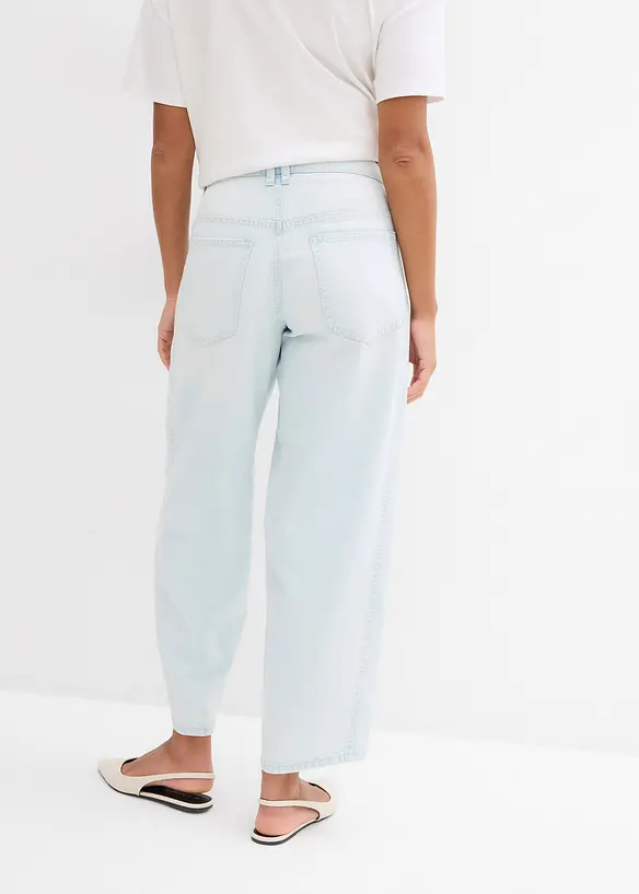 Jeans cropped a palloncino, vita media, bonprix