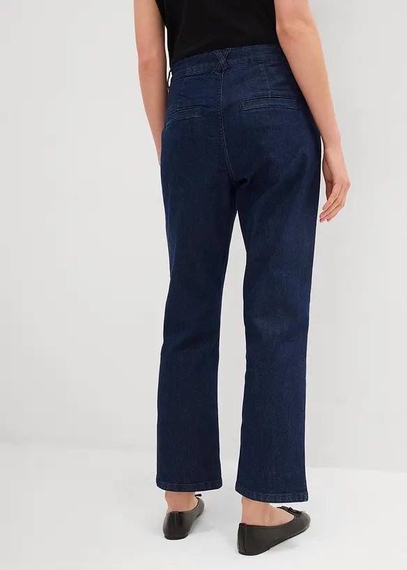 Jeans straight cropped, vita alta, bonprix