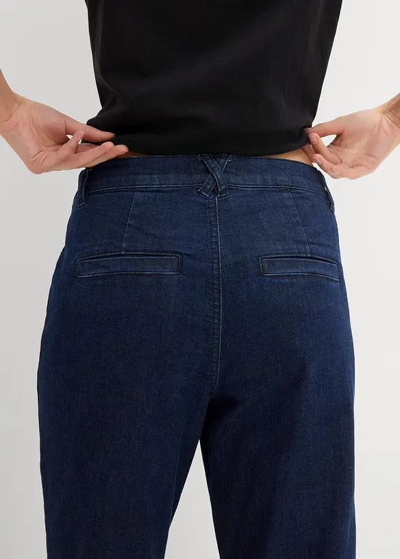 Jeans straight cropped, vita alta, bonprix