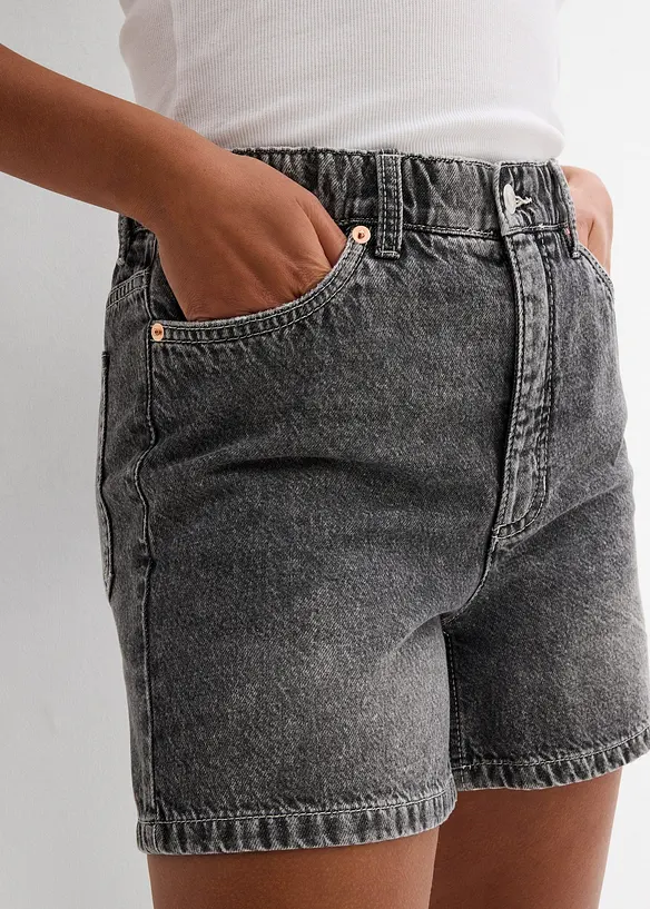 Shorts di jeans, vita alta, bonprix