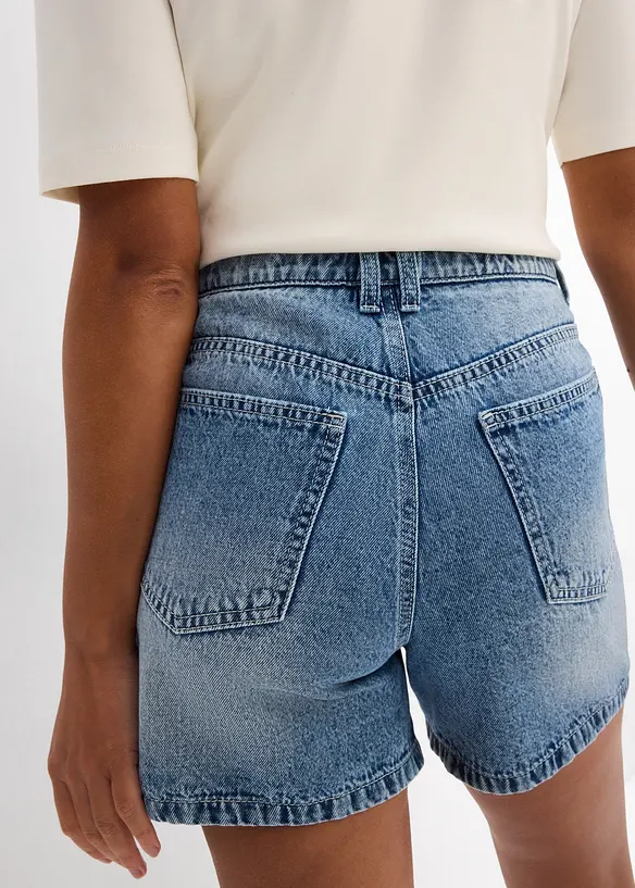 Shorts di jeans, vita alta, bonprix