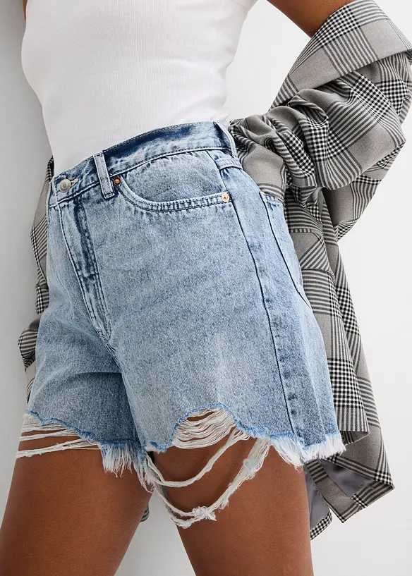 Shorts di jeans, vita alta, bonprix