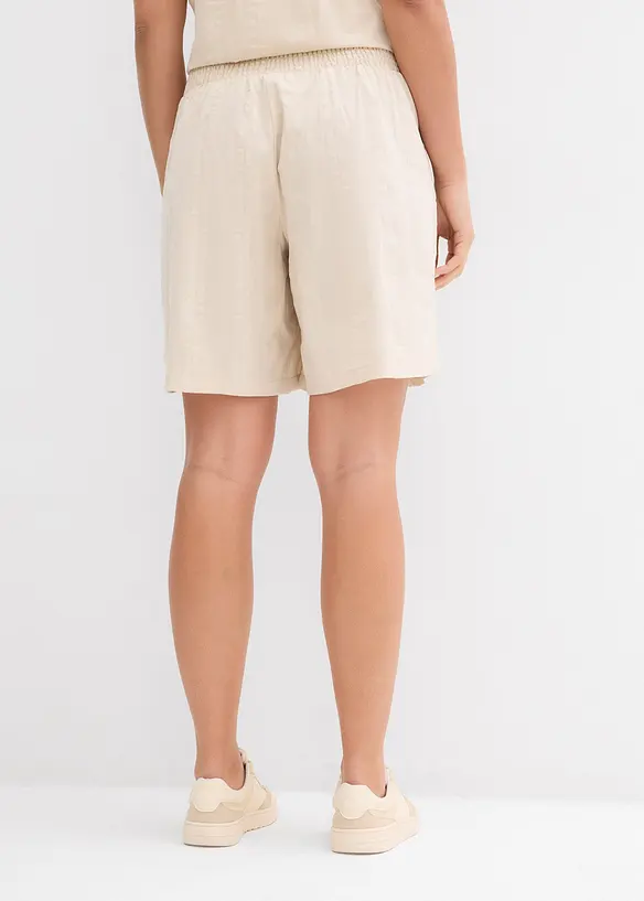 Shorts  con elastico in vita in seersucker di cotone, bonprix