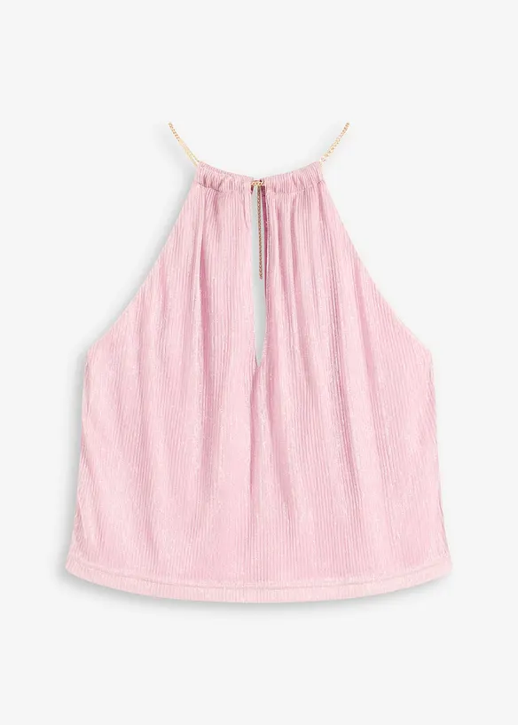 Top cropped con effetto metallizzato, bonprix
