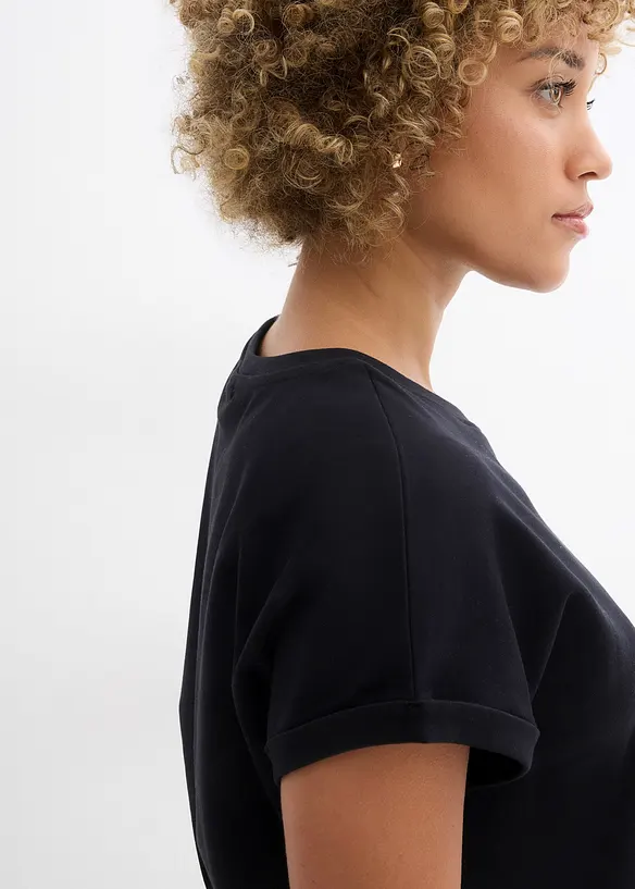 T-shirt asimmetrica in jersey di cotone pesante, bonprix