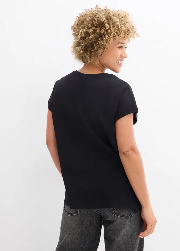 T-shirt asimmetrica in jersey di cotone pesante, bonprix