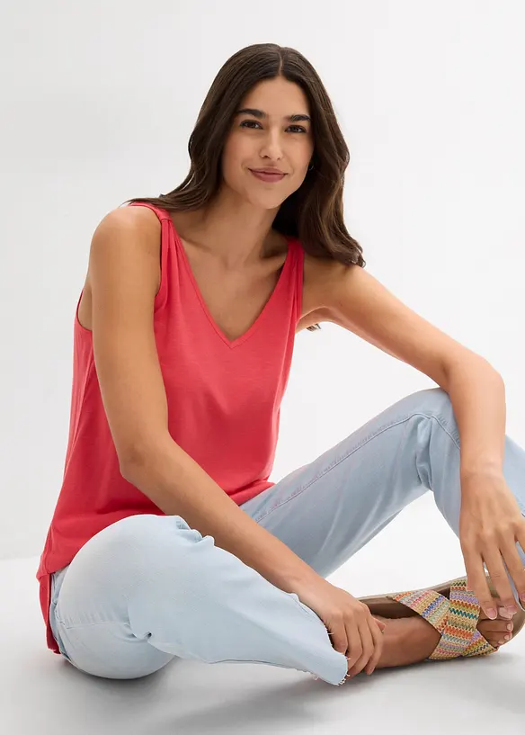 Top lungo in misto lino e viscosa, bonprix