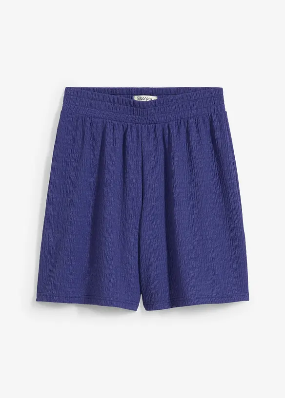 Shorts con elastico in vita in crêpe stropicciato, bonprix