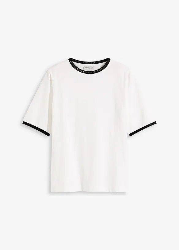 Maglia con bordo in pizzo, bonprix