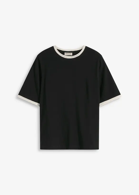 Maglia con bordo in pizzo, bonprix