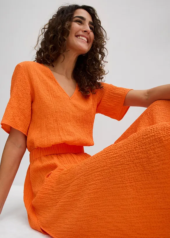 Abito midi in seersucker fresco, bonprix