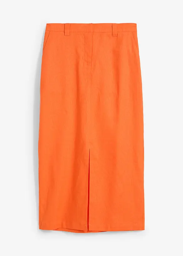 Gonna midi in misto lino fresco, bonprix