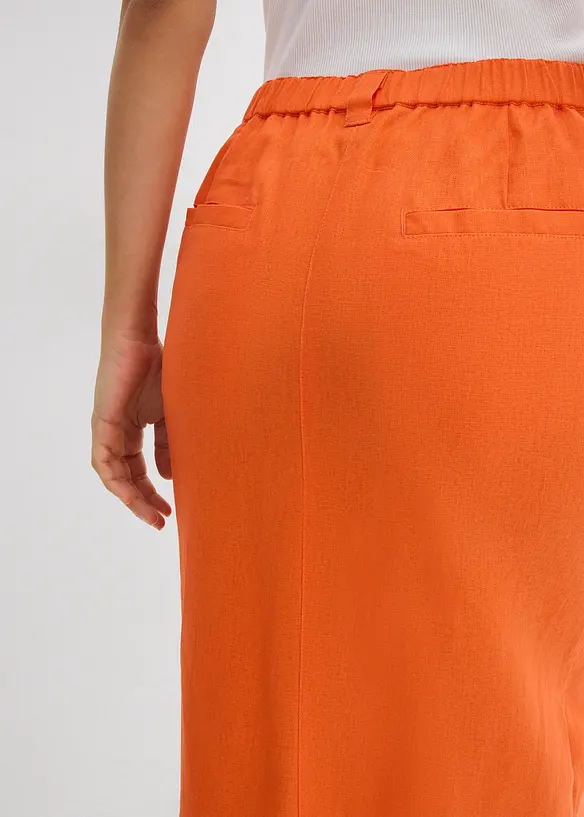 Gonna midi in misto lino fresco, bonprix