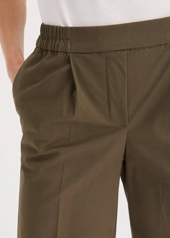 Pantaloni con pinces in cotone elasticizzato, bonprix