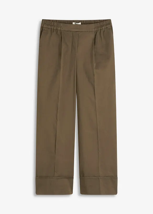 Pantaloni con pinces in cotone elasticizzato, bonprix